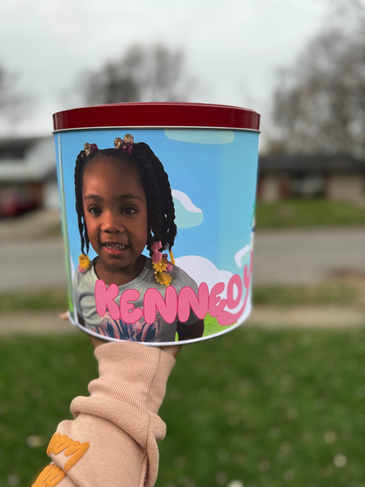 Personalized popcorn tin